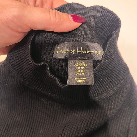 House of Harlow 1960 Black Sleeveless Mock Neck Midi Dress Size XS - Picture 4 of 5